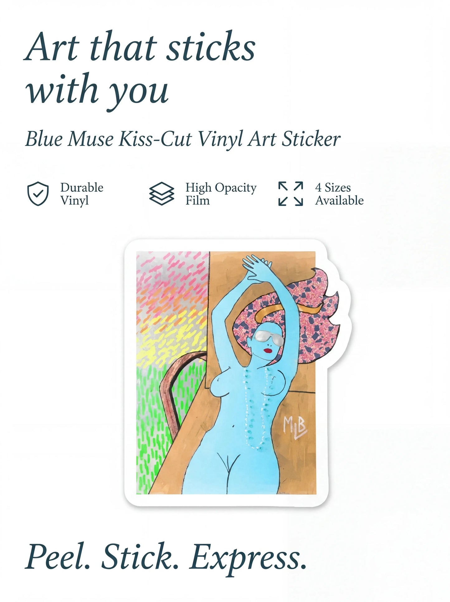 American Woman Reclining Bubble-Free Stickers