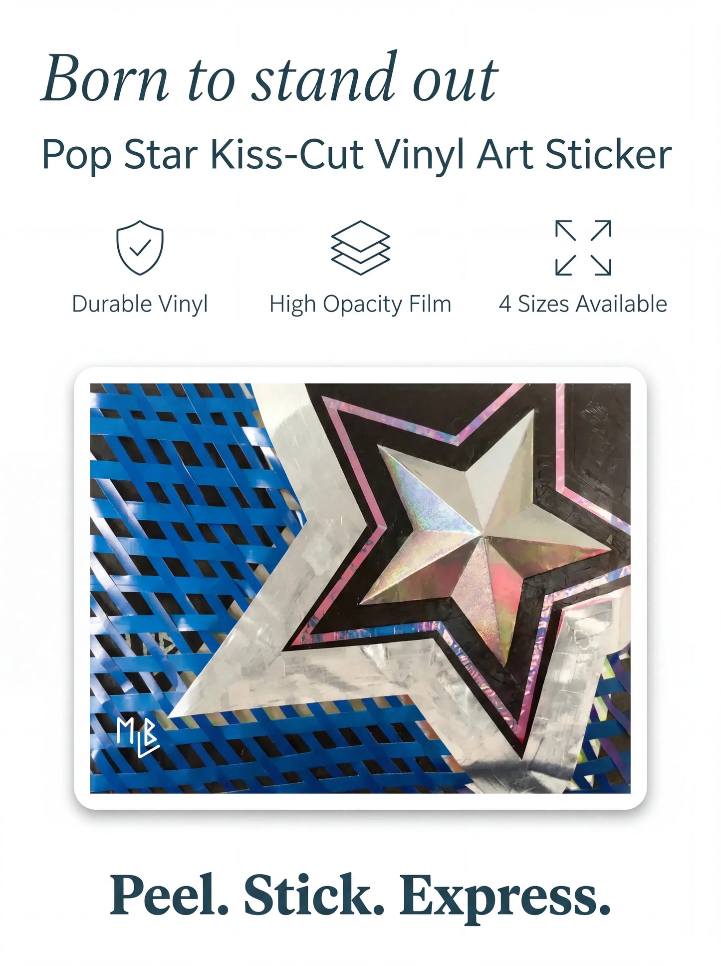 Large Rectangular Star Bubble-Free Stickers