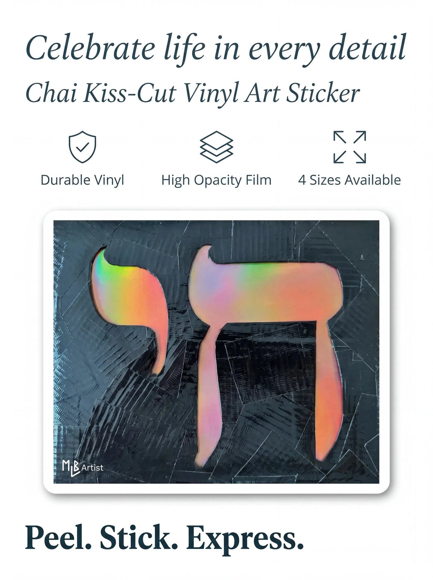 Rainbow Colored Chai Life Bubble-Free Stickers