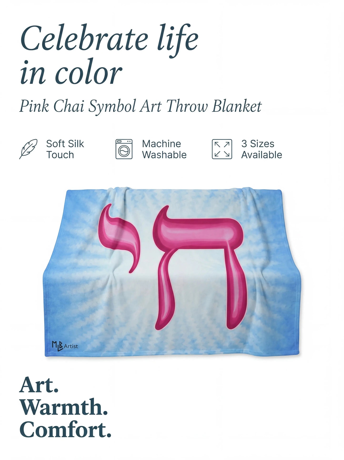 Pink Blue Throw Blanket