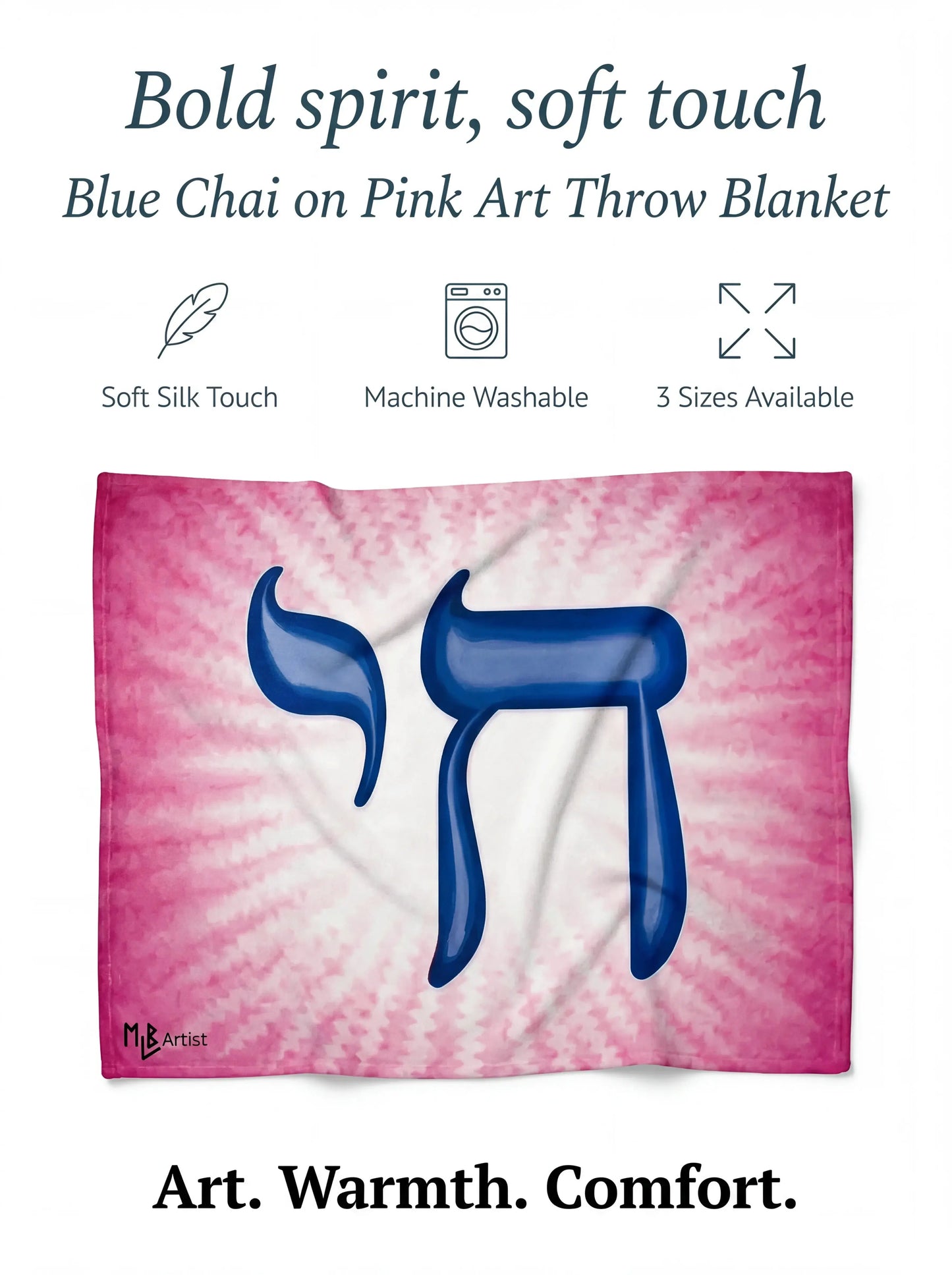 Blue Pink Throw Blanket