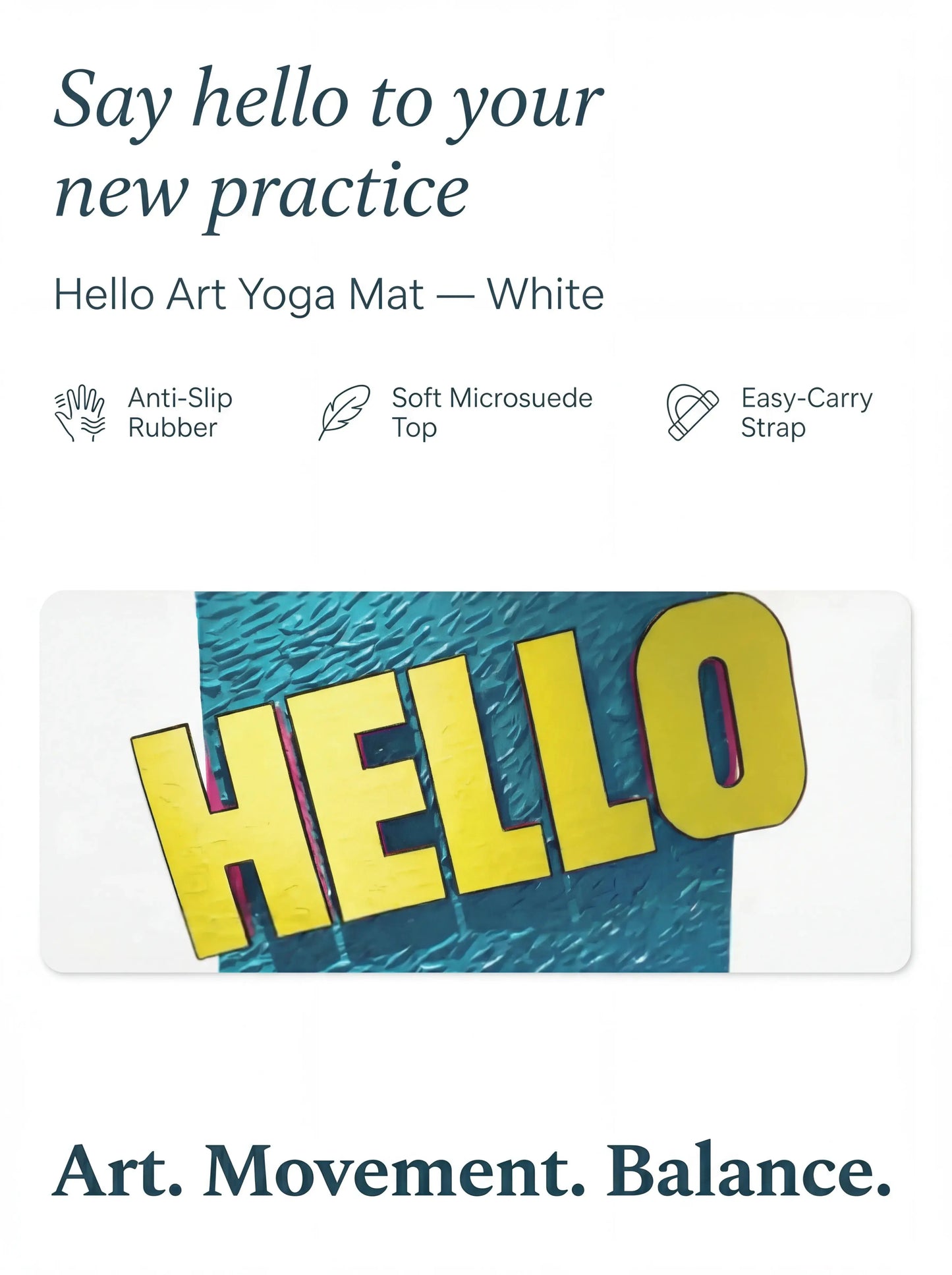 HELLO White Yoga Mat