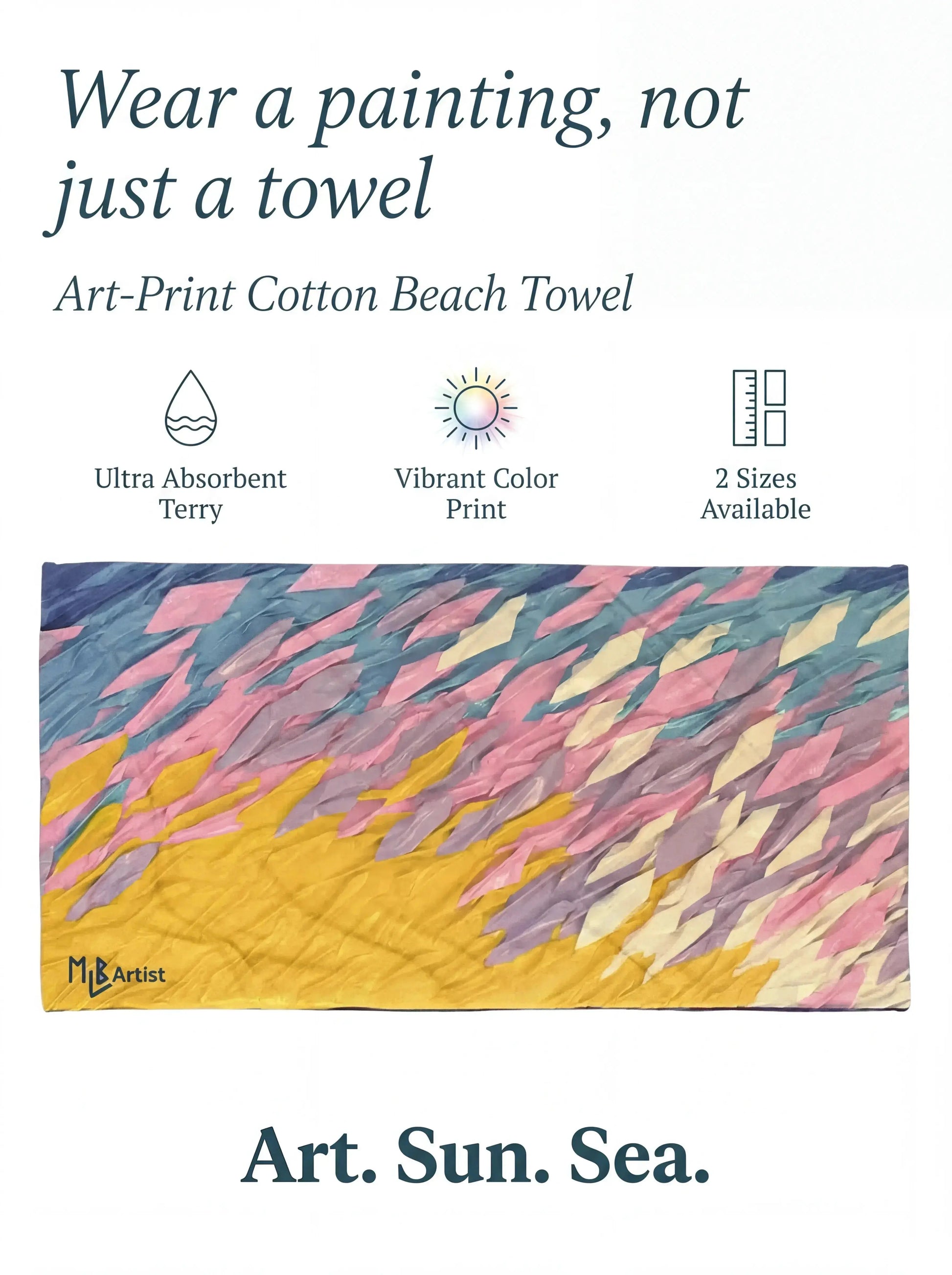 Hamptons Sunset Beach Towel MLB Artist