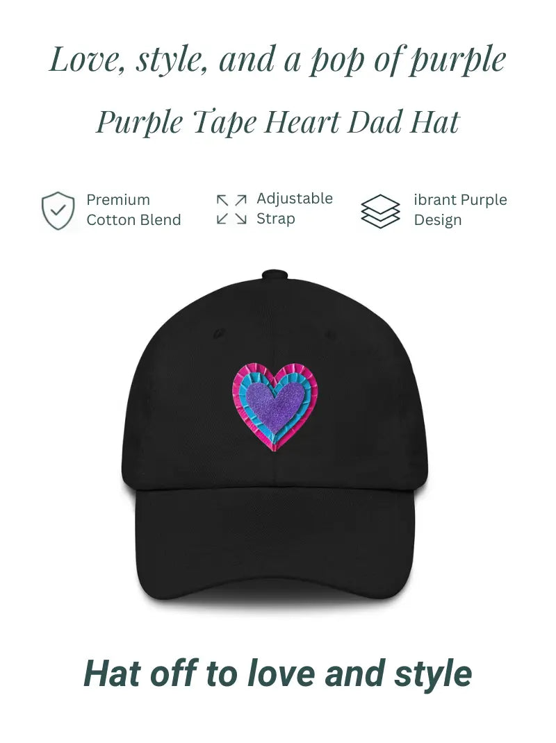 Purple Tape Heart Baseball Cap