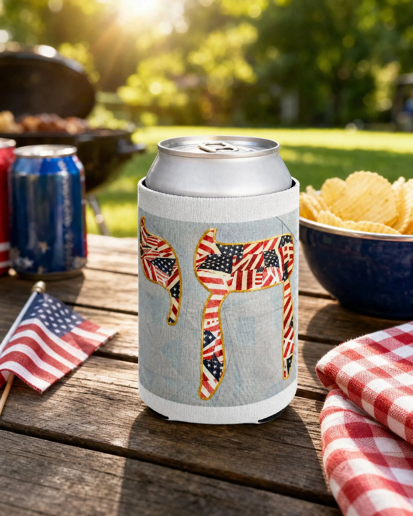 American Flag Chai Can Cooler