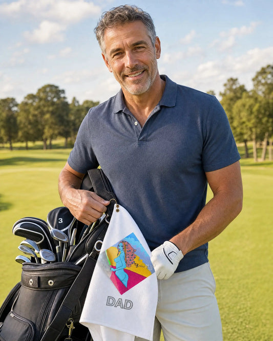 Diamond American Woman Dad Golf Towel