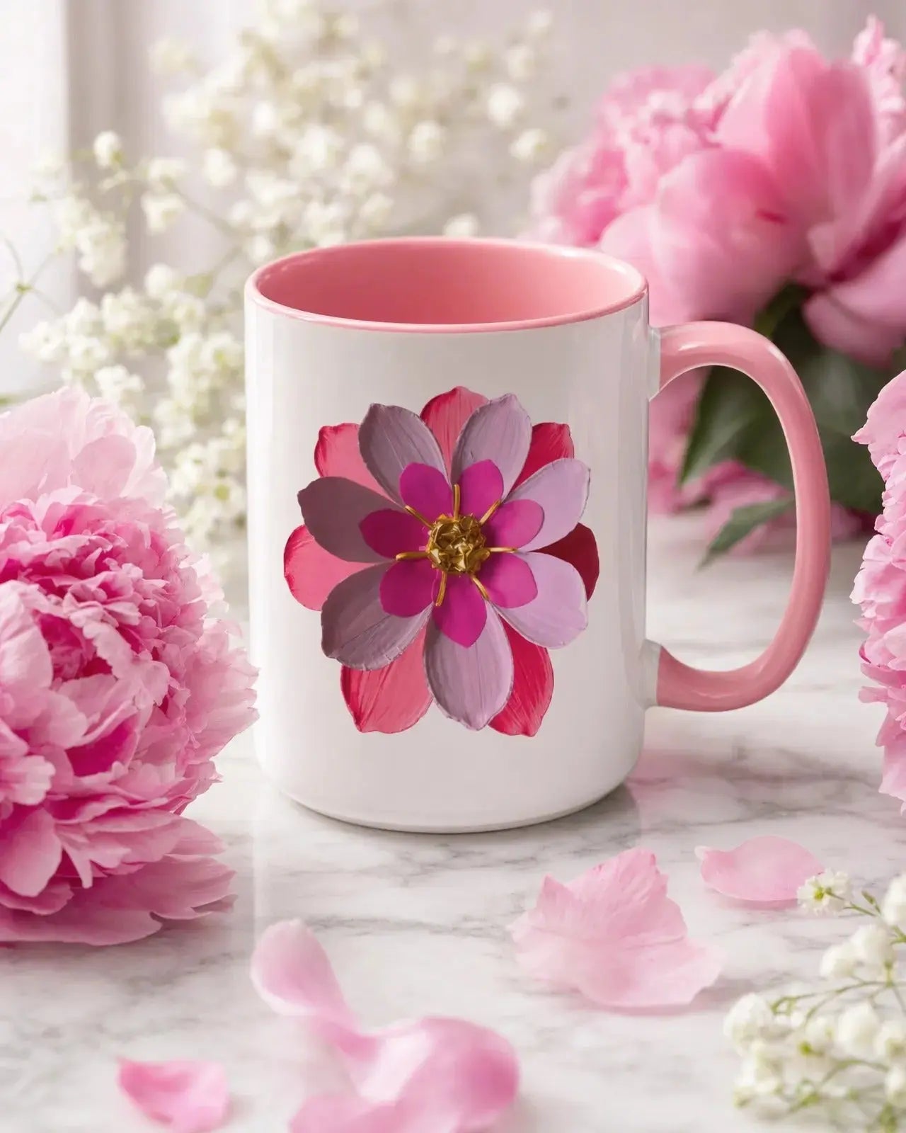 Flower Mug With Color Inside