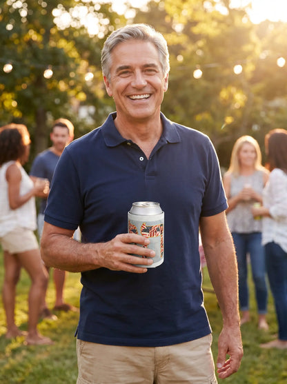 American Flag Chai Life Can Cooler
