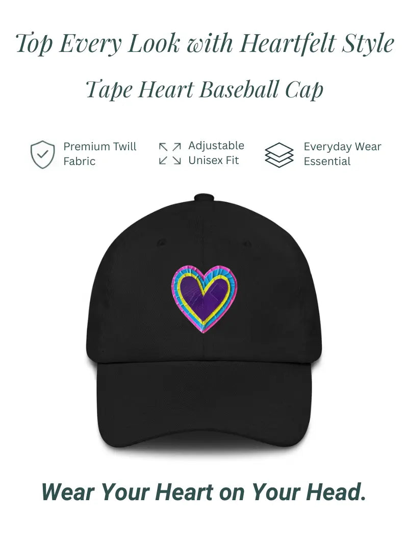 Tape Heart Baseball Cap