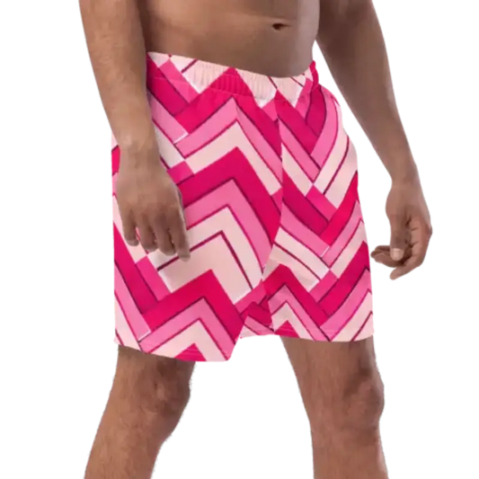 Pink Deco Swim Trunks