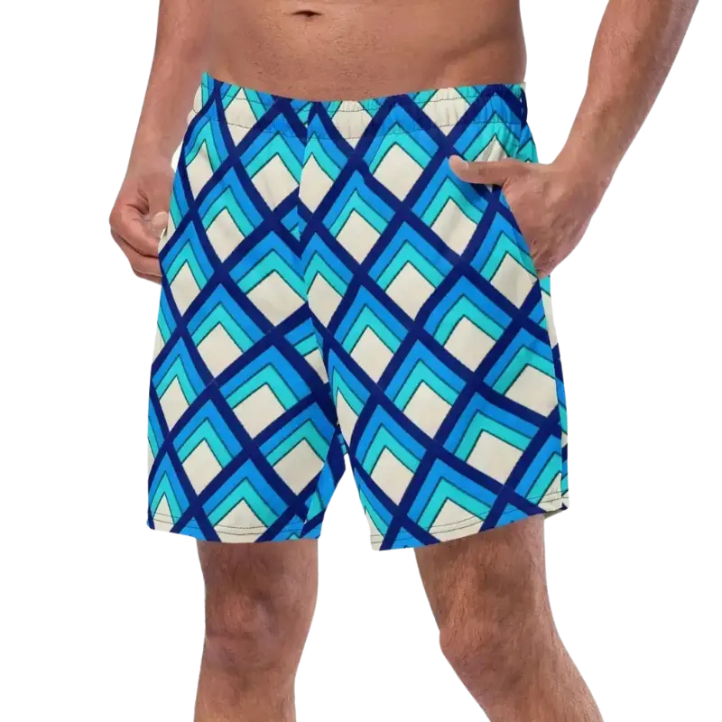 Blue Deco Swim Trunks