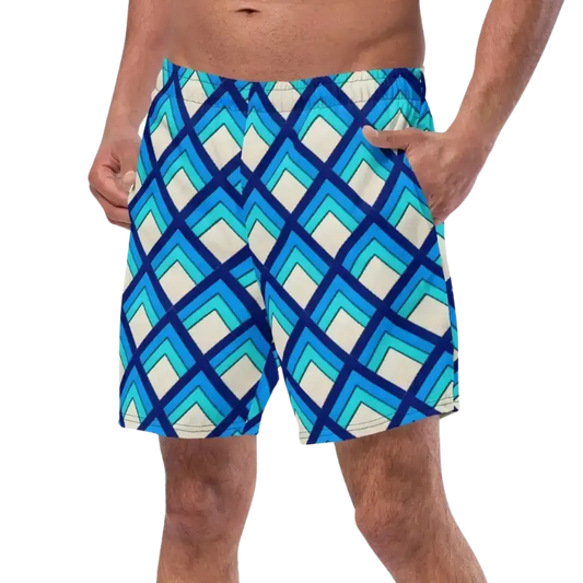 Blue Deco Swim Trunks