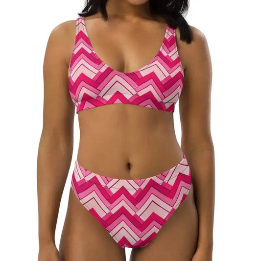 Pink Deco High-Waisted Bikini