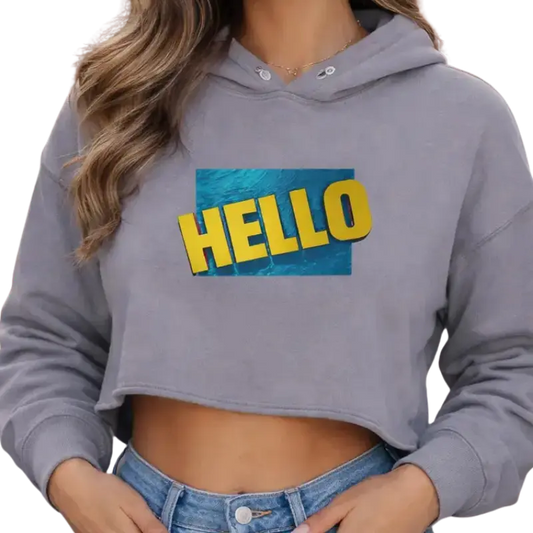 HELLO Crop Hoodie