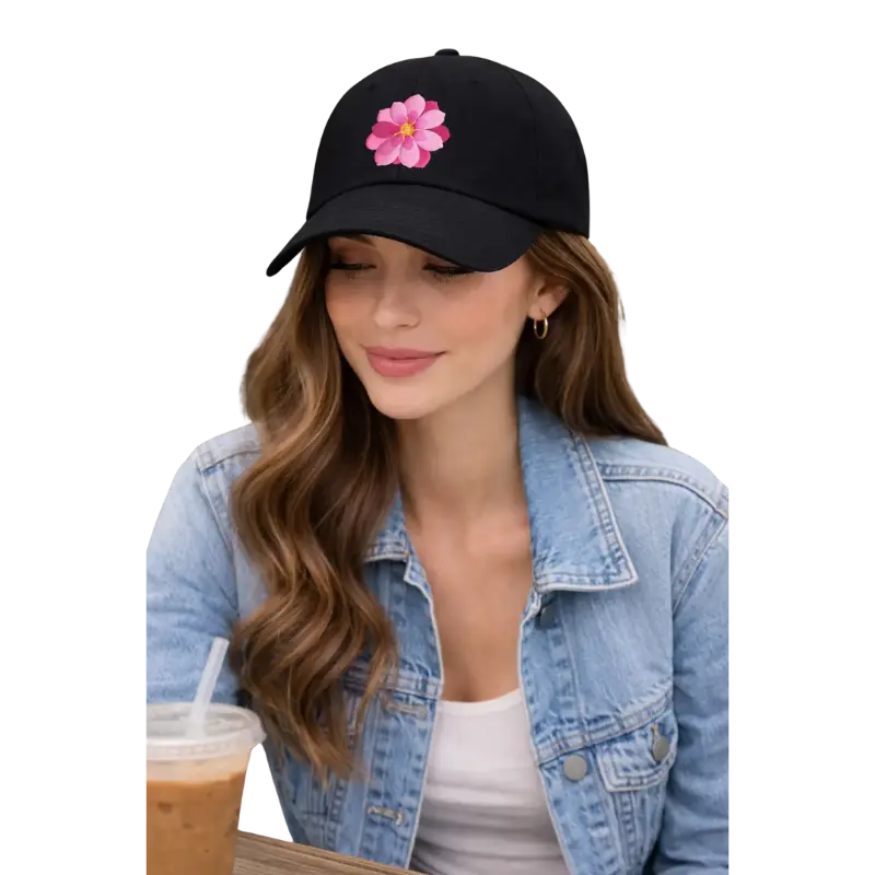Pink Flower Baseball Cap