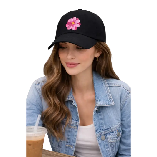 Pink Flower Baseball Cap