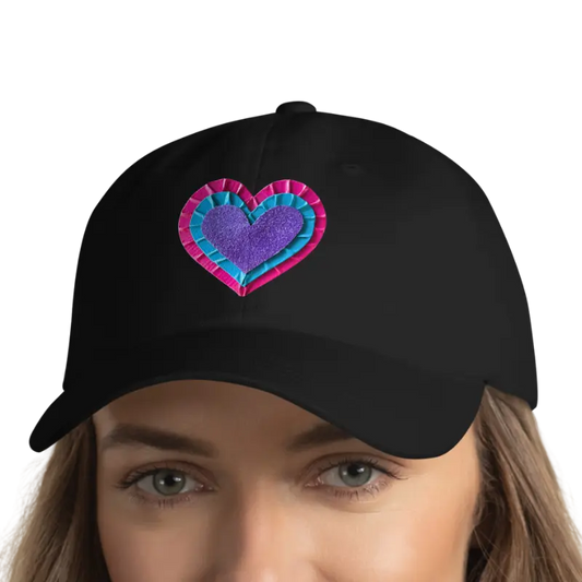 Purple Tape Heart Baseball Cap