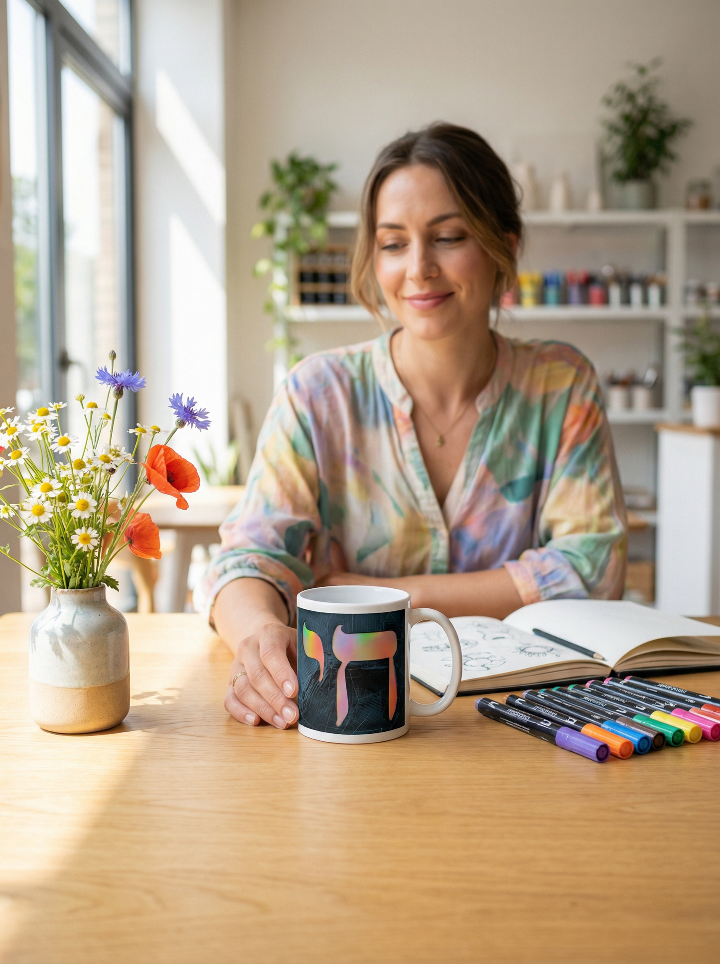 Rainbow Colored Chai Life White Glossy Mug