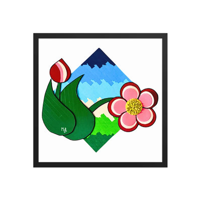Flower and Bud Framed Poster