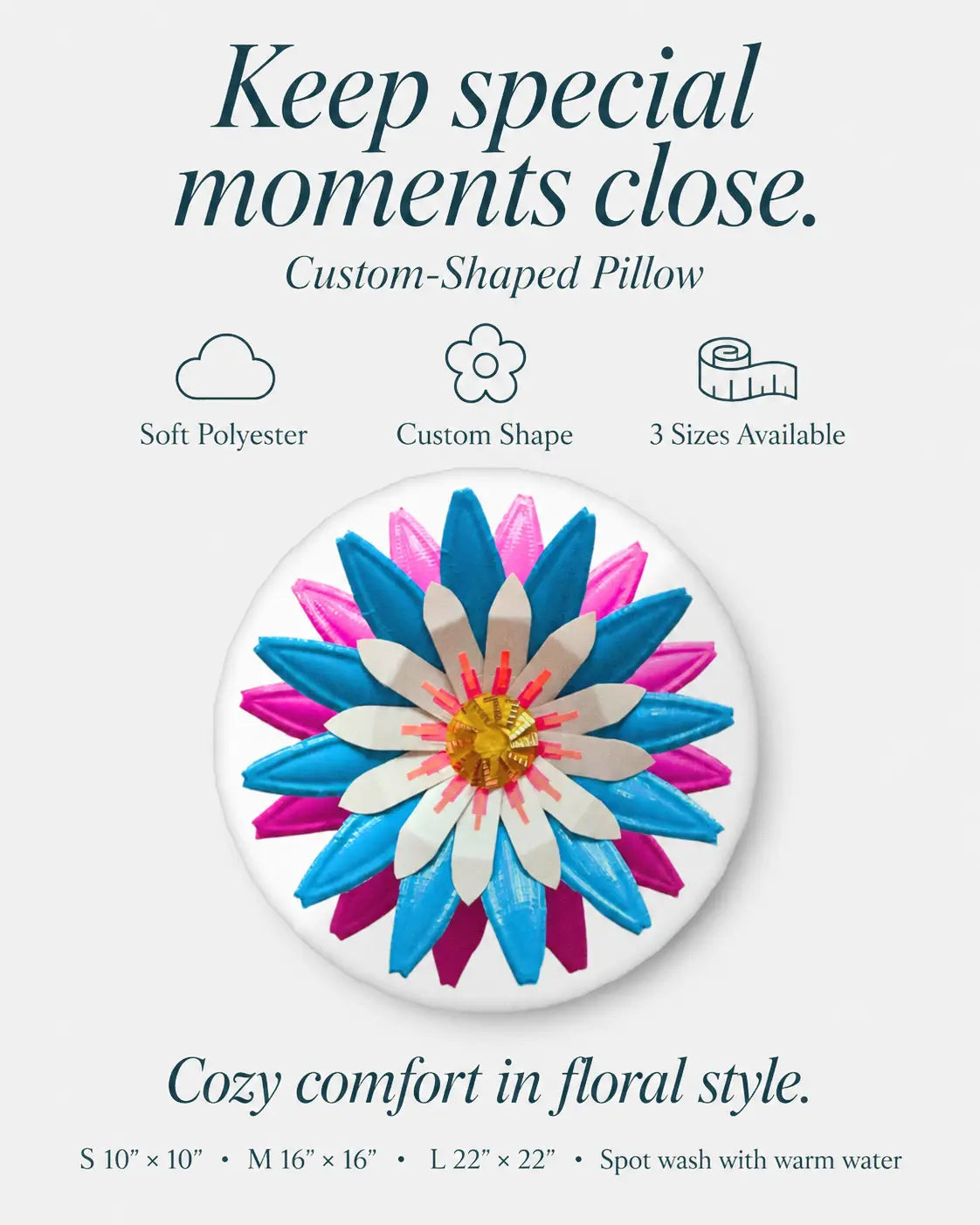 Pink & Blue Round-shaped Pillow