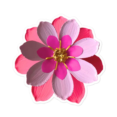 Pink Flower Bubble-Free Stickers