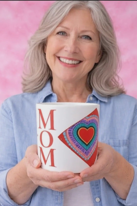 Heart Mom Mug with Color Inside