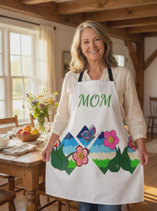 Flower Field Fantasy Mom Apron