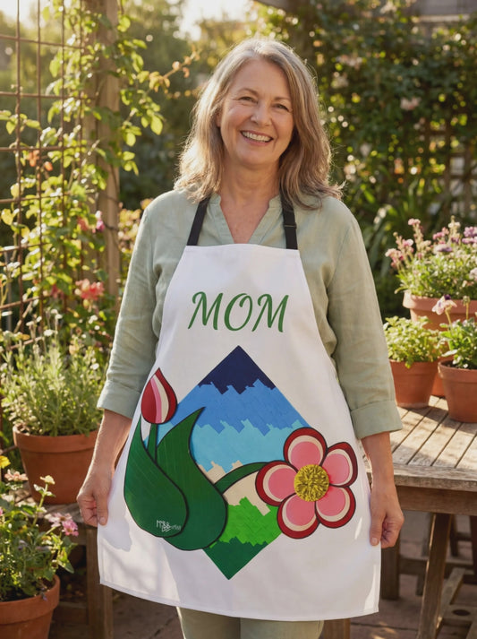Flower and Bud Mom Apron