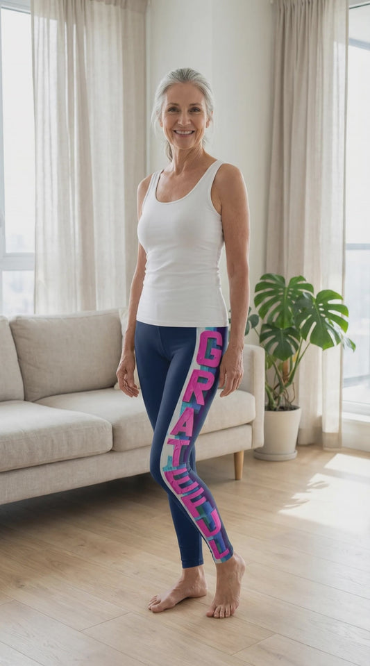 Navy Blue GRATEFUL Yoga Leggings