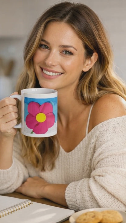 Flower Close Up White Glossy Mug