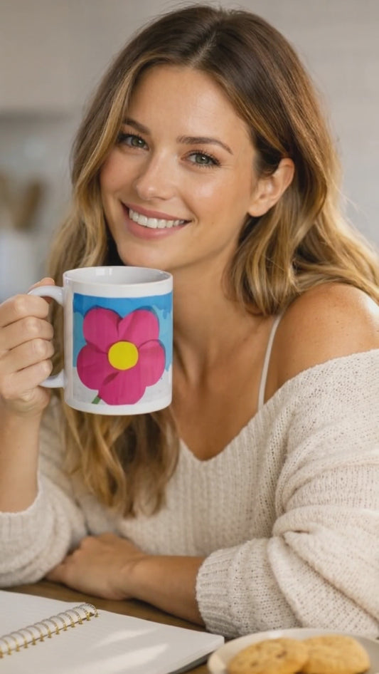 Flower Close Up White Glossy Mug