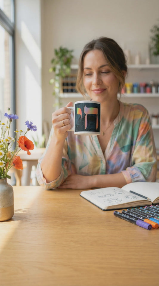 Rainbow Colored Chai Life White Glossy Mug