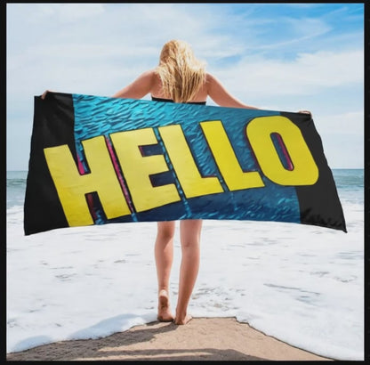 HELLO Beach Towel