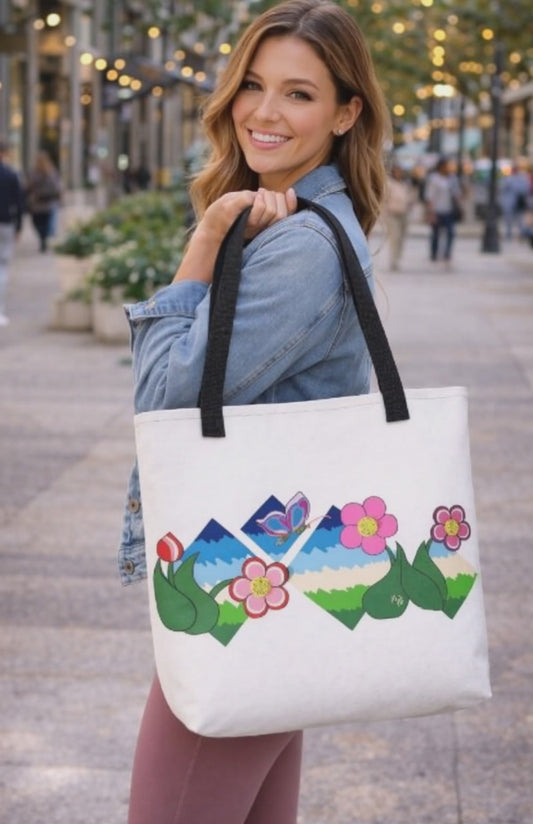 Flower Field Fantasy Tote Bag