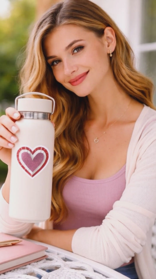 Red Tape Heart Bubble-Free Stickers