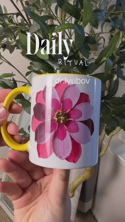 Flower With Yellow Color Inside Mug