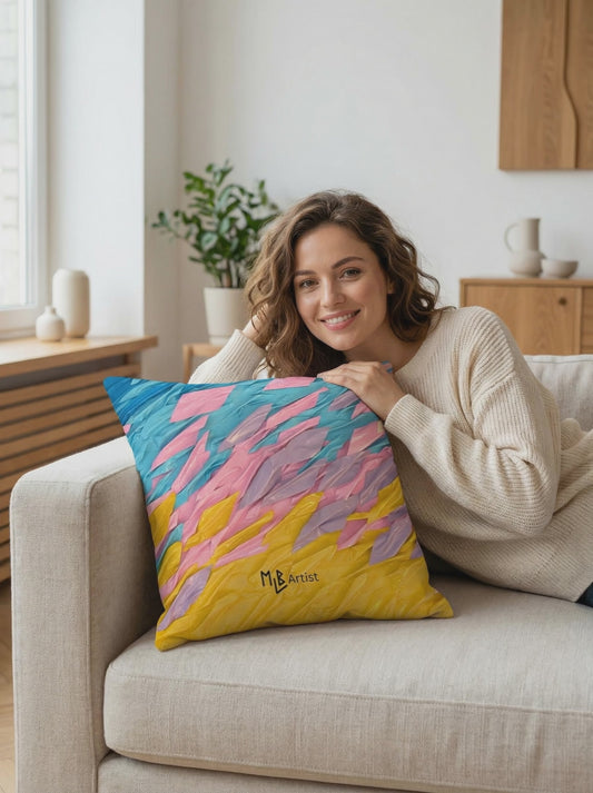 Sunset On Sky Basic Pillow