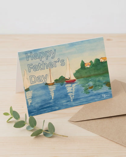 Happy Father's Day Sailboats Greeting Card