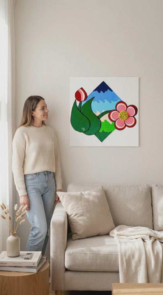 Flower and Bud Poster