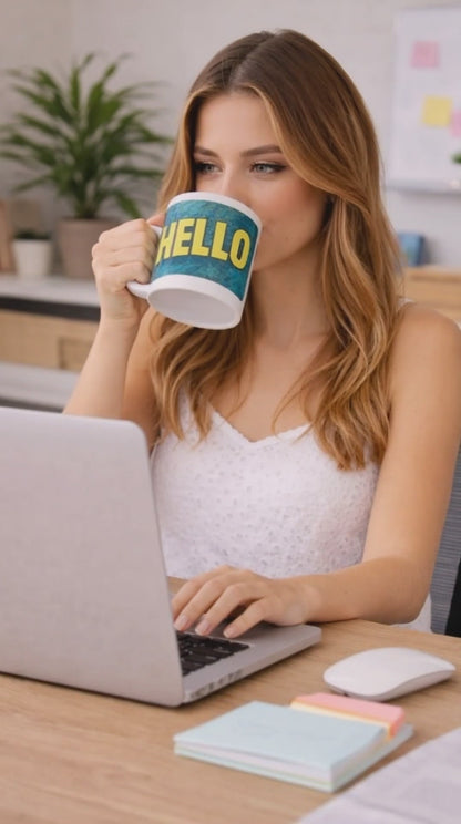 HELLO White Glossy Mug