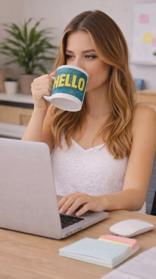 HELLO White Glossy Mug