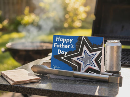 Happy Father's Day Horizontal Star Greeting Card