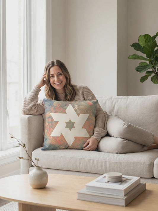White Star Of David Basic Pillow