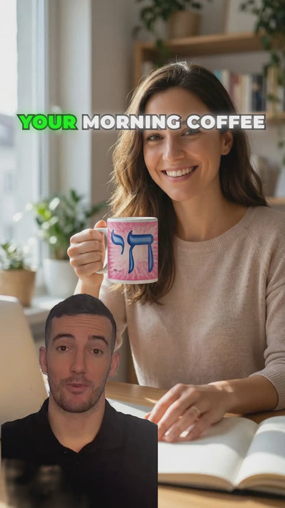 Blue Pink Chai Life White Glossy Mug