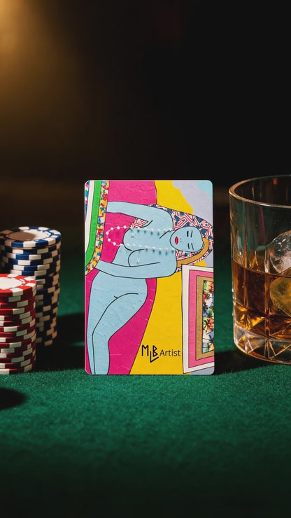 American Woman Reclining Poker Playing Cards