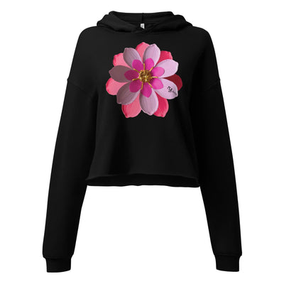 Pink Flower Crop Hoodie